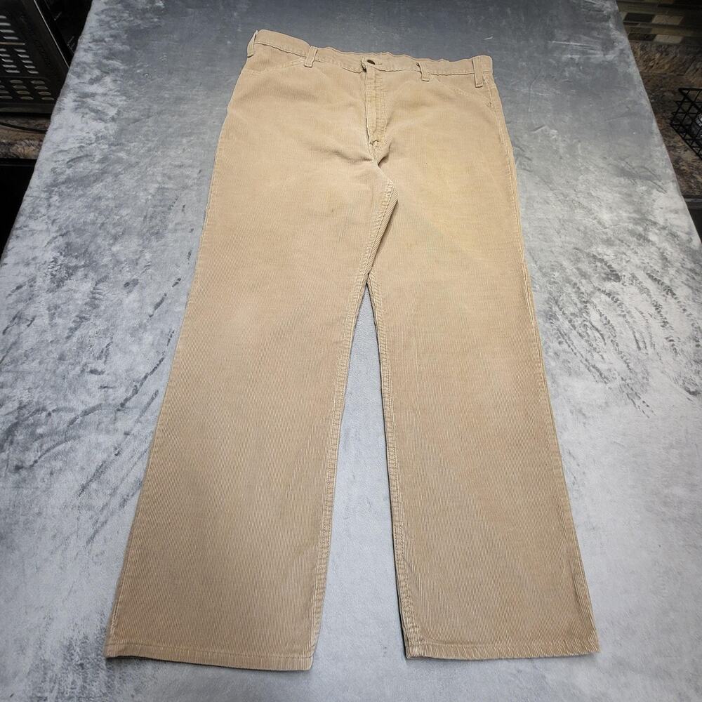 Vintage JCPenney Pants Mens 40x29 Beige Corduroy Khakis Regular Fit Made In USA